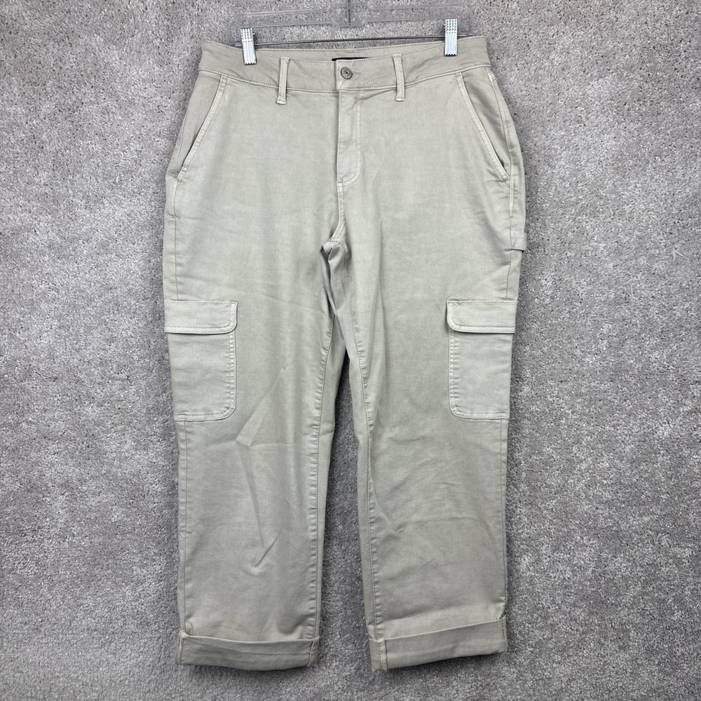 LuLaRoe Cargo Pants Womens 28 Beige‎ Stretch Cuffed Denim Jeans